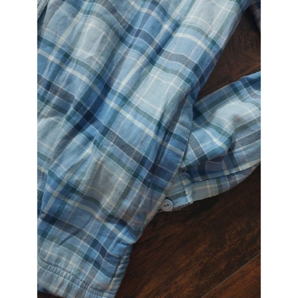 L.L.Bean Fleece-Lined Flannel Hoodie Bright Capri Plaid Women's Sz XS - Picture 6 of 13
